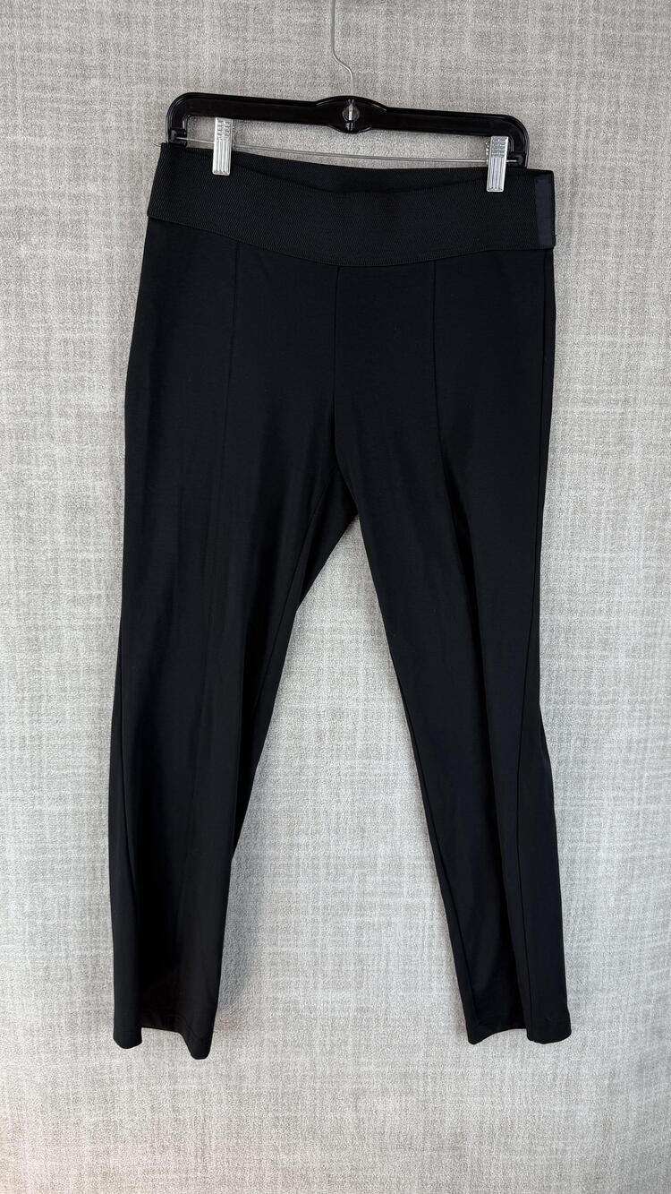 ZAC & RACHEL PETITE Pants Womens M Black Dress Ponte Slim Pull On Elastic Waist